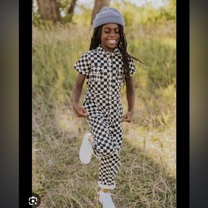 NWT Roolee toddler unisex checkered jumpsuit